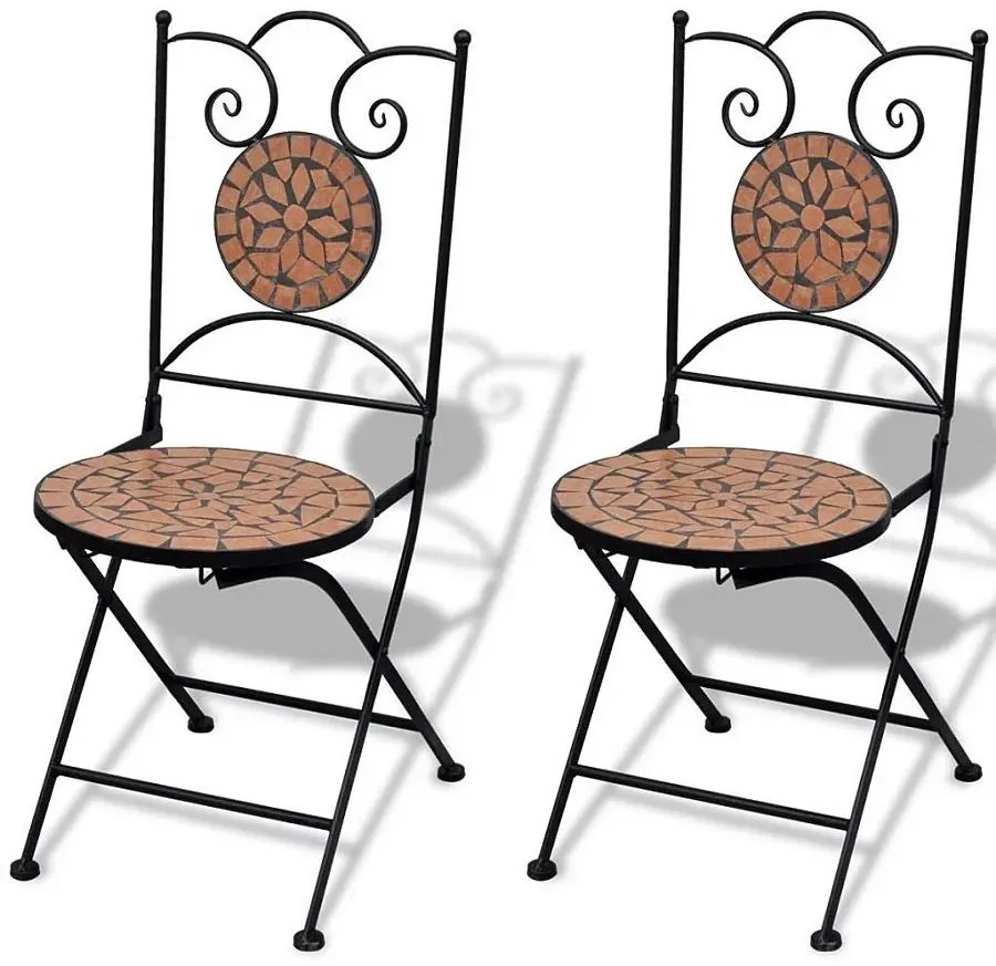 Zestaw ceramicznych krzeseł ogrodowych Zarvin - brązowy