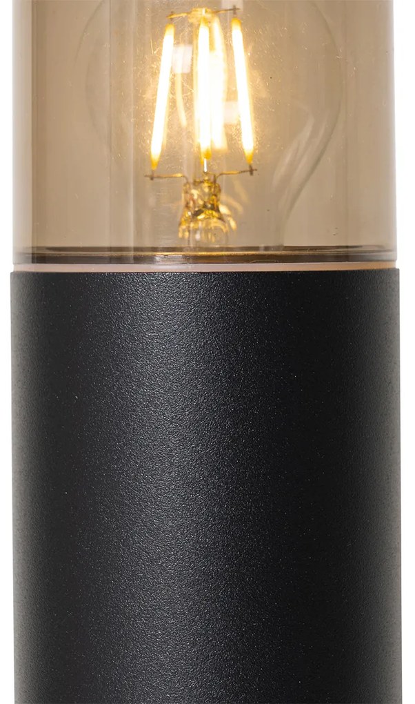 Zewnetrzna Lampa podłogowa zewnętrzna czarna z kloszem w kolorze dymionym 50 cm - Odense Nowoczesny Oswietlenie zewnetrzne