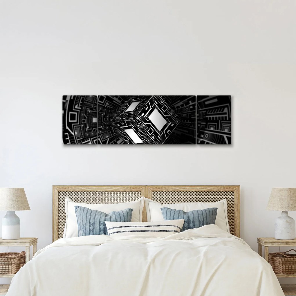 Obraz abstrakcyjnego sześcianu (170x50 cm)
