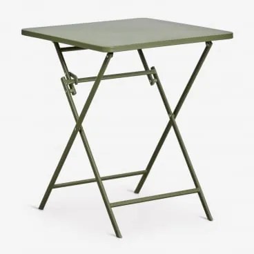 Składany Kwadratowy Stół Kuchenny 60x60 Cm Ze Stali Tamarit Intensywny Verde Olive - Sklum