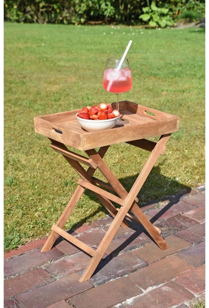 Stolik ogrodowy z litego drewna tekowego 29x39 cm Bacan – Garden Pleasure