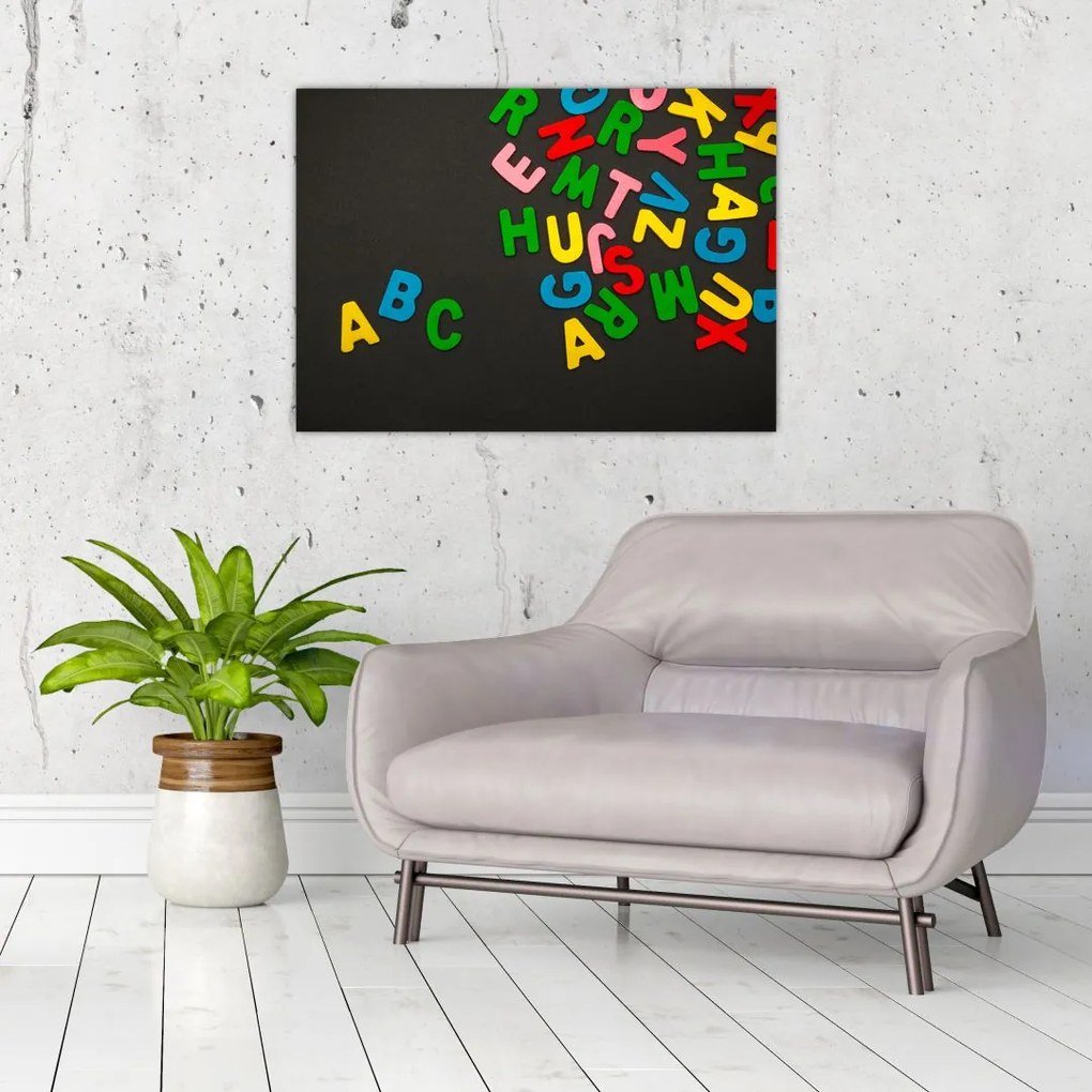Obraz - kolorowe litery (70x50 cm)