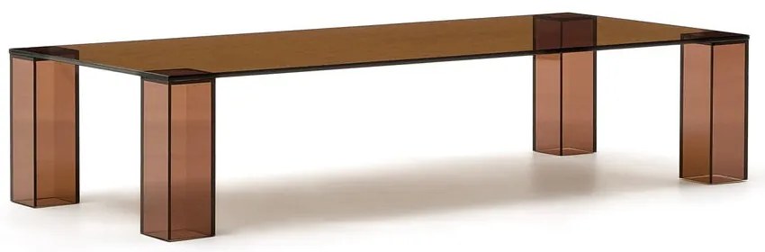 Brązowy szklany stolik 60x140 cm Adularia – Kave Home