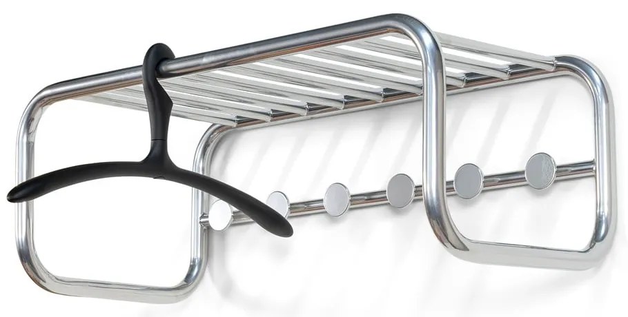 Metalowy wieszak ścienny w kolorze srebra z półką Retro – Spinder Design