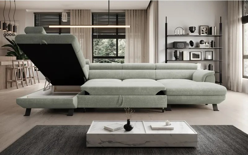 Narożnik RAVEN XL wolnostojący z funkcją spania tkanina Artico 37432 Piaskowy WERSAL