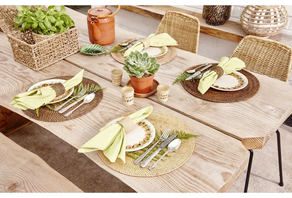 Naturalna rattanowa mata stołowa Tiseco Home Studio, ⌀ 36 cm