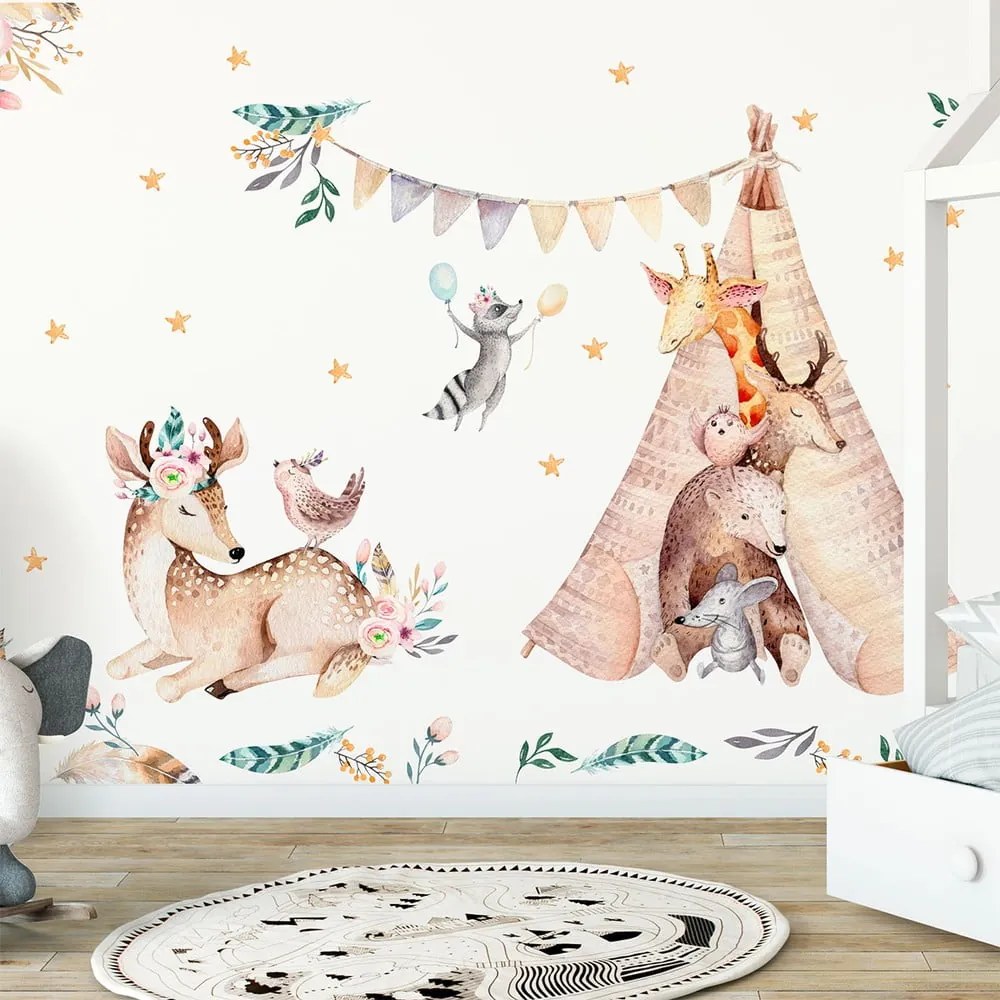 Dziecięce naklejki ścienne Ambiance Rabbits Woodland