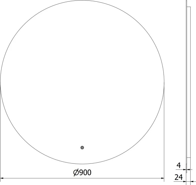 Mexen Erg lustro łazienkowe podświetlane, okragłe 90 cm, LED 6000K, antypara - 9823-090-090-611-00