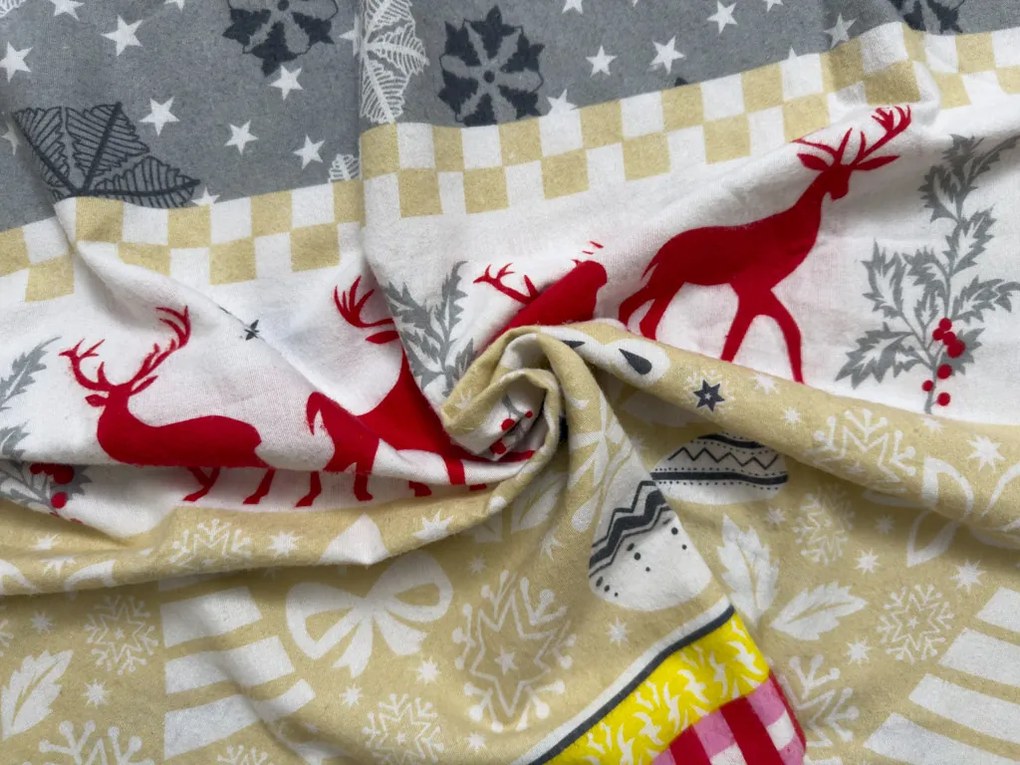 PrzytulneMieszkanie.pl PrzytulneMieszkanie.pl Flanelowa pościel CHRISTMAS TIME kolorowa Rozmiar pościeli: 2 szt 70 x 90 cm | 200 x 220 cm