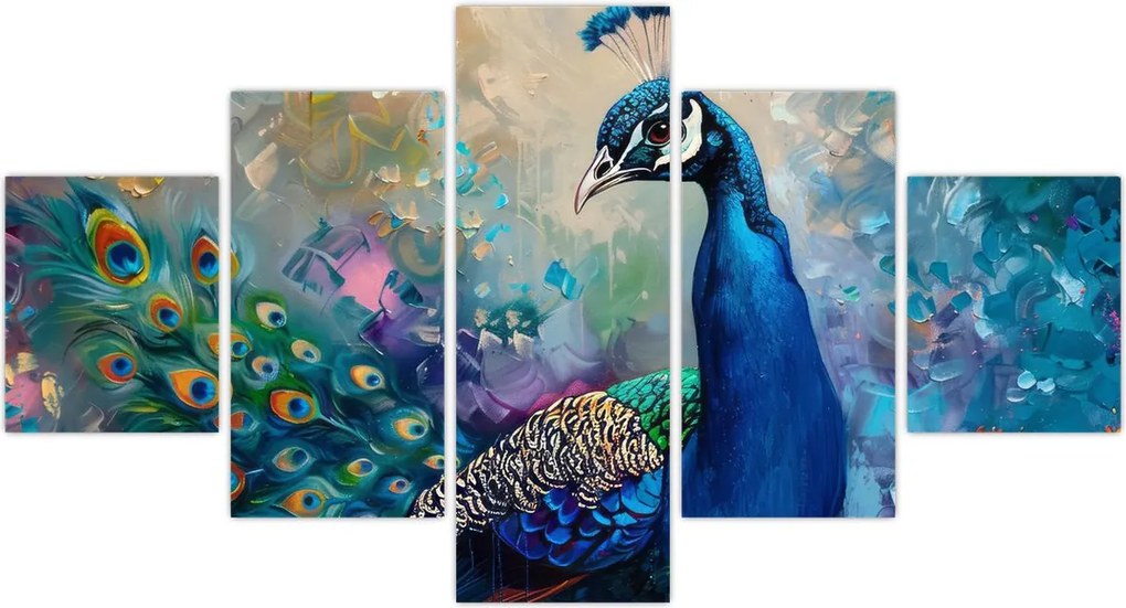 Obraz - Malowanie pawia (125x70 cm)