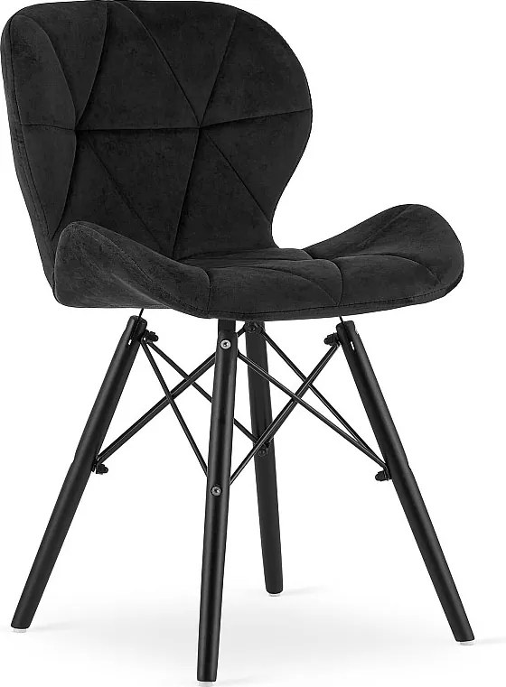 Krzesło Valora WAKO Black Velvet z czarnymi nogami x1