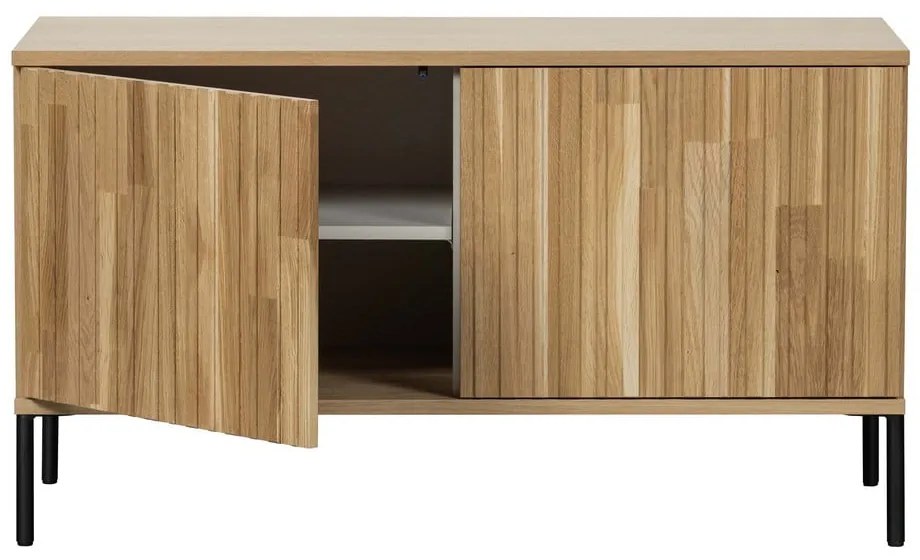 Szafka pod TV z litego drewna dębowego 100x56 cm Gravure – WOOOD