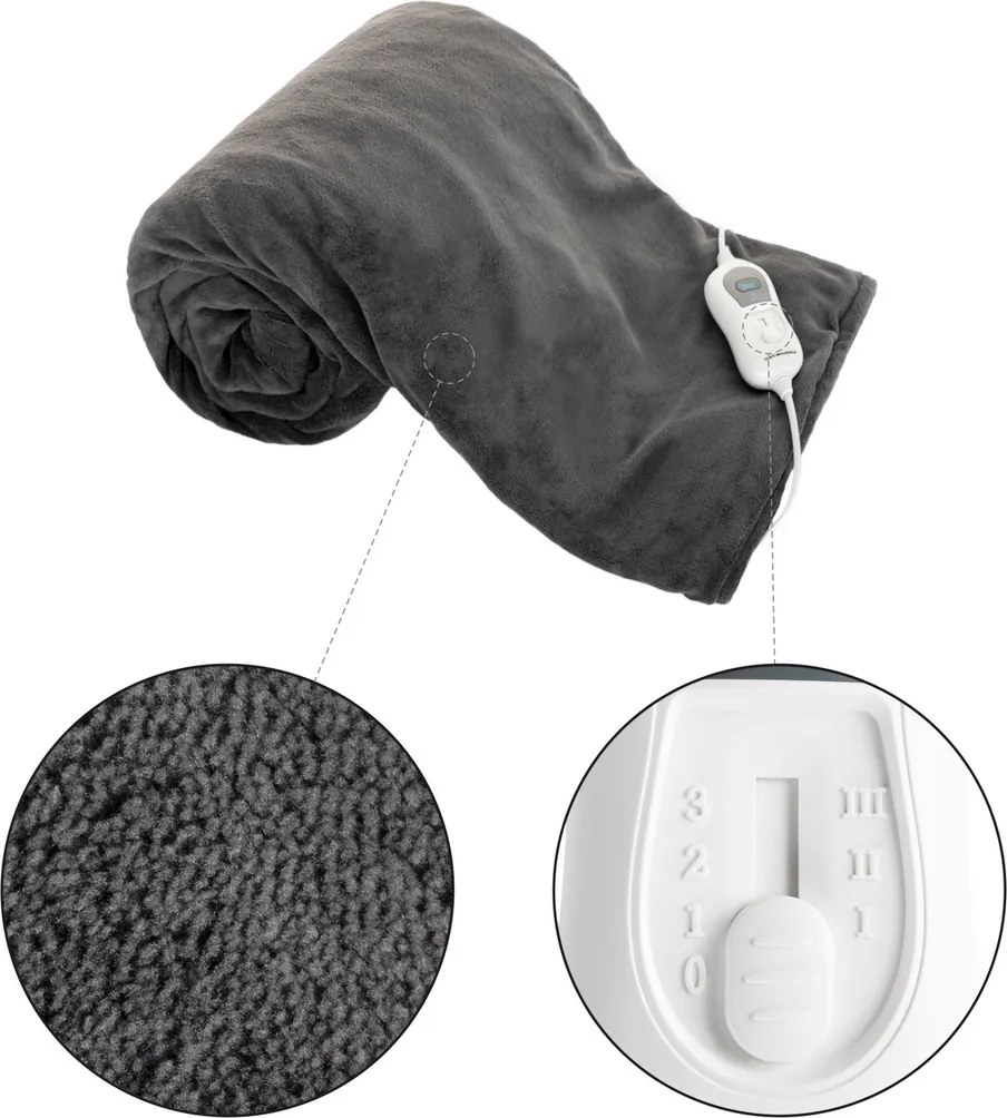 Elektryczny koc grzewczy MEDISA, ciemnoszary