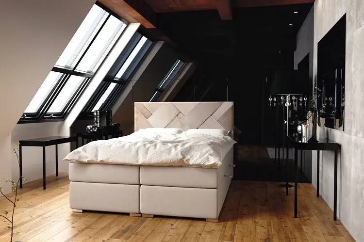 Pojedyncze łóżko boxspring 90x200 S4-C66