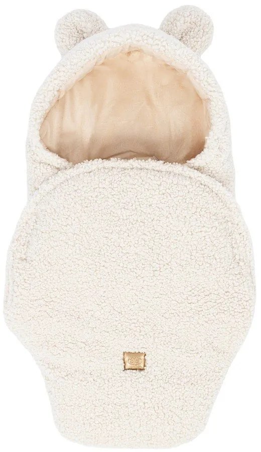 Kremowy rożek niemowlęcy z materiału sherpa 45x80 cm – Meowbaby