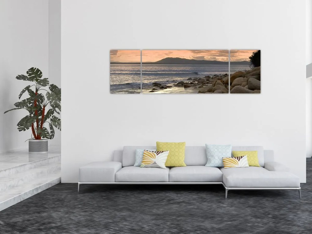 Obraz - Morze i góry (170x50 cm)