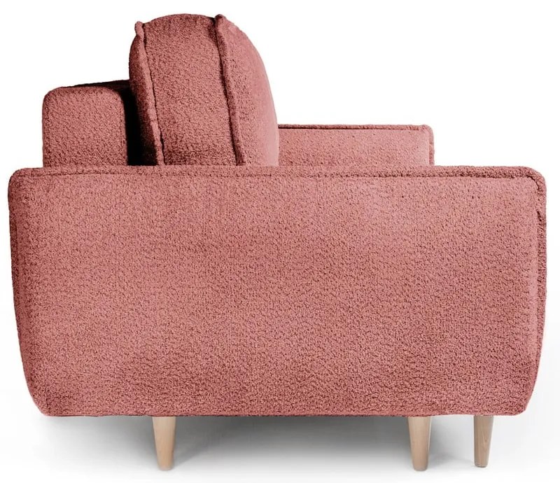 Czerwona rozkładana sofa z materiału bouclé 215 cm Patti – Bonami Selection