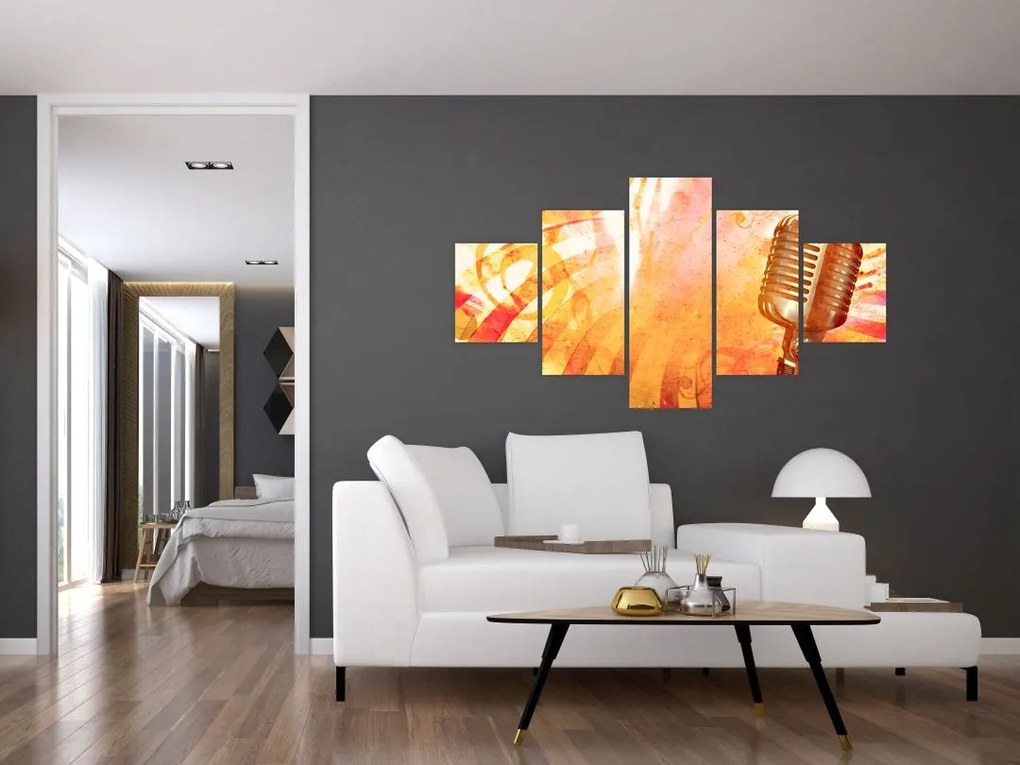 Obraz - Mikrofon retro (125x70 cm)
