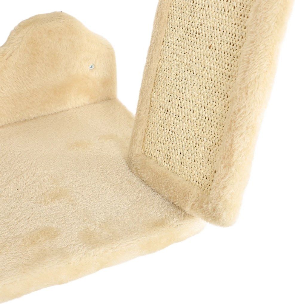 PawHut Zestaw schodków dla kota, montaż ścienny i sufitowy, dla kotów do 5 kg, Beżowy