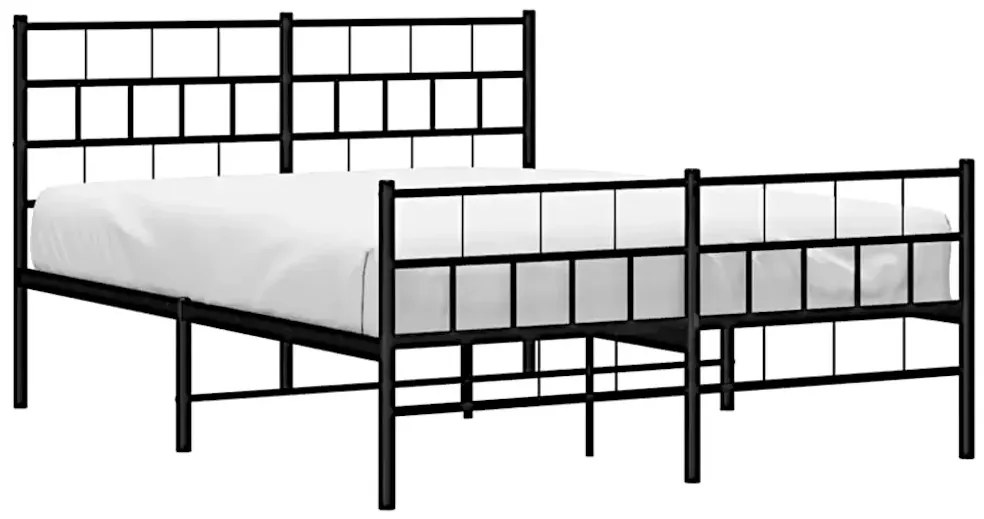 Czarne dwuosobowe metalowe łóżko 120x200 S5-E40