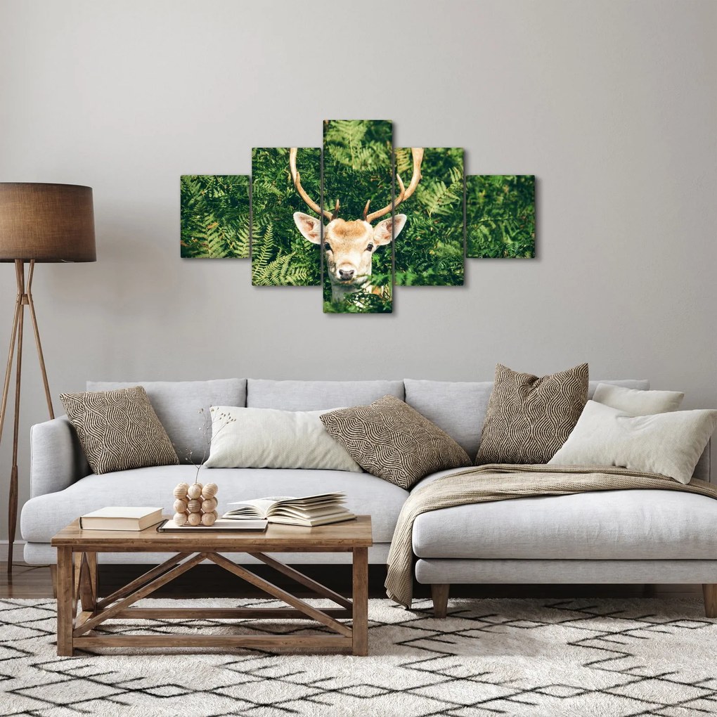 Obraz - szczegół głowy jelenia (125x70 cm)