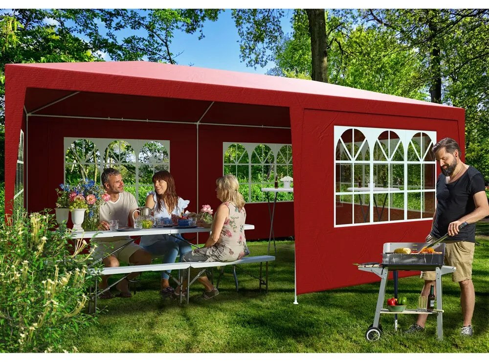 Namiot imprezowy NEAPOL, 3x6m, czerwona Jurhan