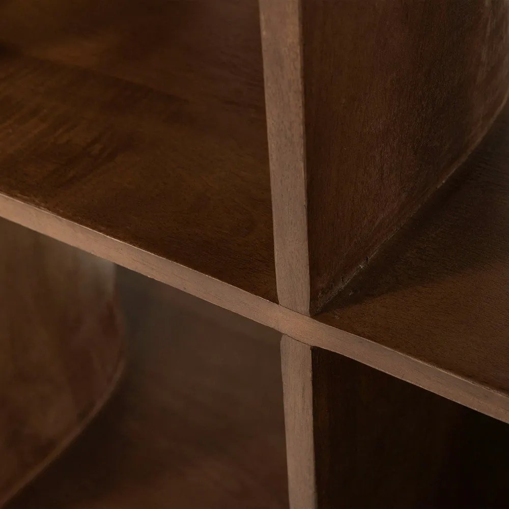 Ciemnobrązowy regał z litego drewna mango 130x180x35 cm Sinne – WOOOD