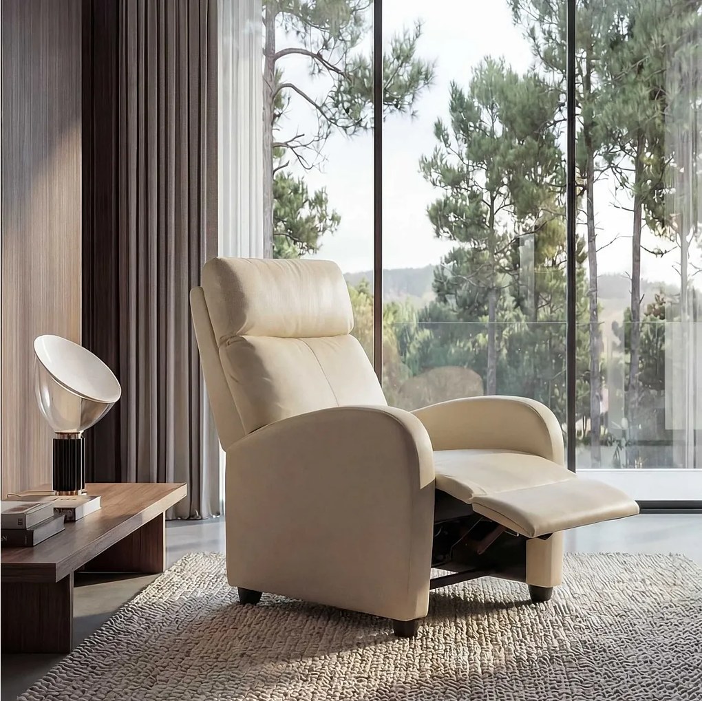 Fotel relaksacyjny Dallas,  kremowy