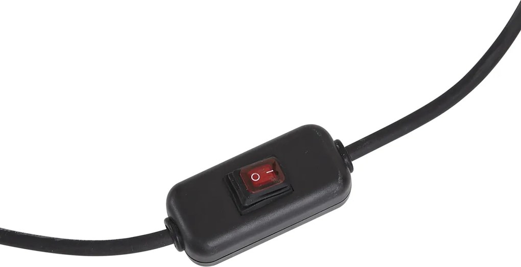 Lampa podłogowa zewnętrzna Japandi czarna z beżowym abażurem ze sznura IP44 - Arc Jayla