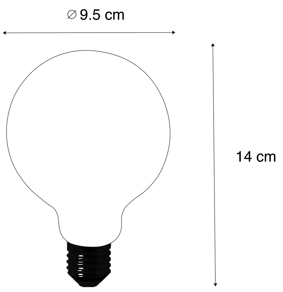 Zestaw 5 żarówek LED E27 G95 przezroczyste 2,2W 470lm 2700K