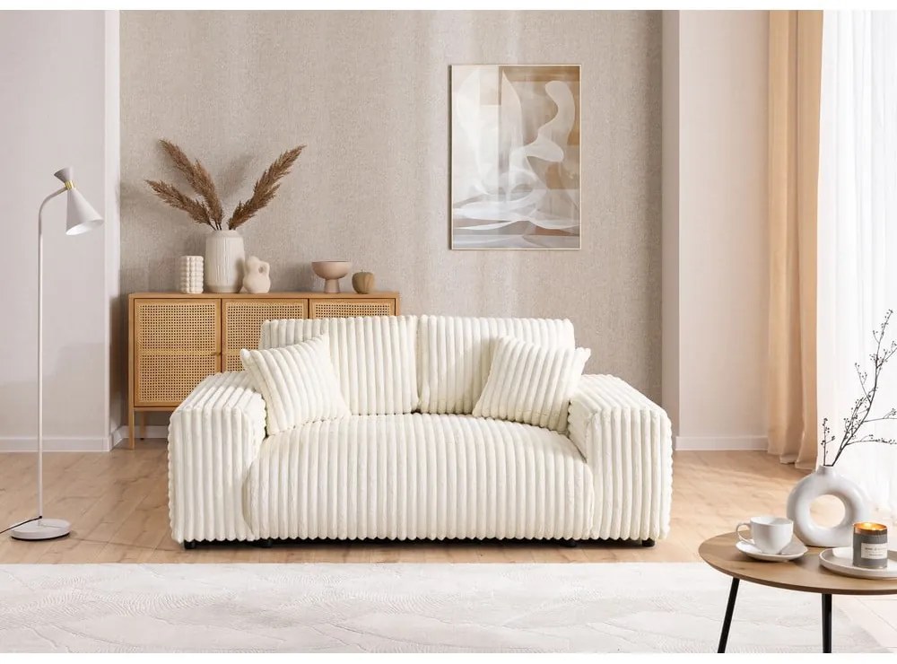Kremowa sztruksowa sofa 178 cm Justin – Ropez