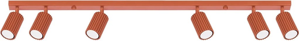 Lampa Sufitowa Minimalistyczny Karbon, Aluminium - 6 Źródło - L.117 X H.16.5 Cm - Ochra Czerwona