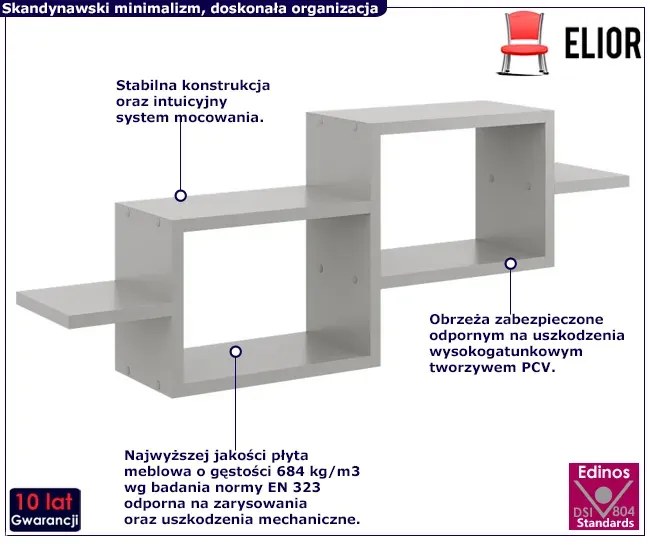 Szara półka wisząca do salonu L9-S69