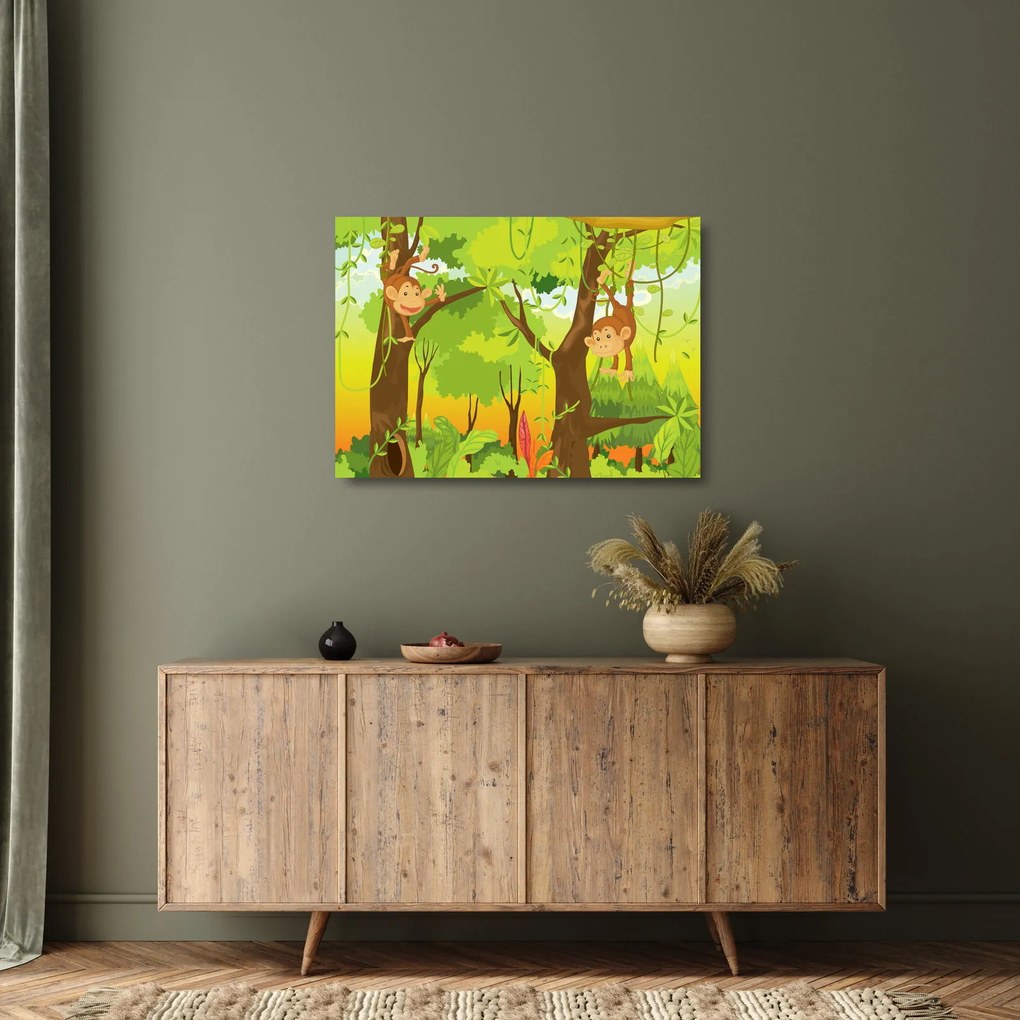 Obraz na szkle - Małpy (70x50 cm)