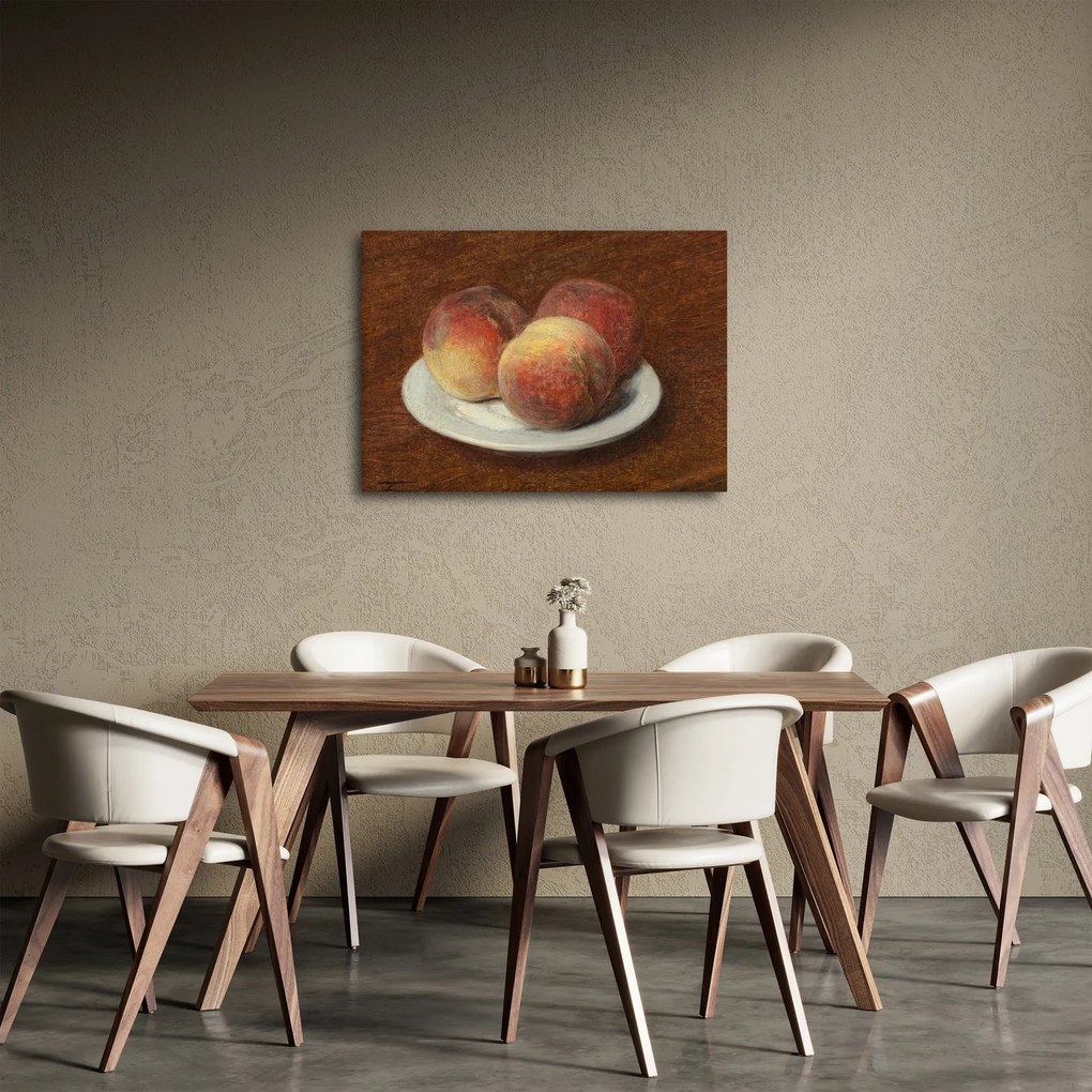 Obraz - Henri Fantin-Latour, Three Peaches on a Plate, reprodukcje (70x50 cm)