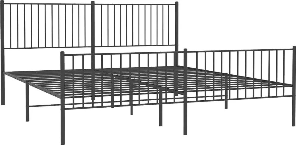 Czarne metalowe łóżko małżeńskie 200x200cm B8-L33