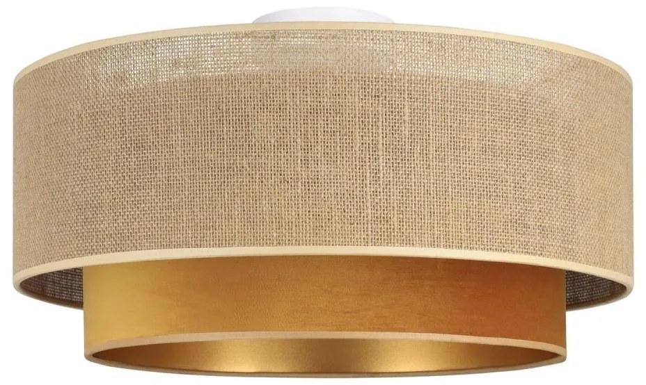 Lampa sufitowa SARTA 1xE27/60W/230V śr. 45 cm miedziana/juta