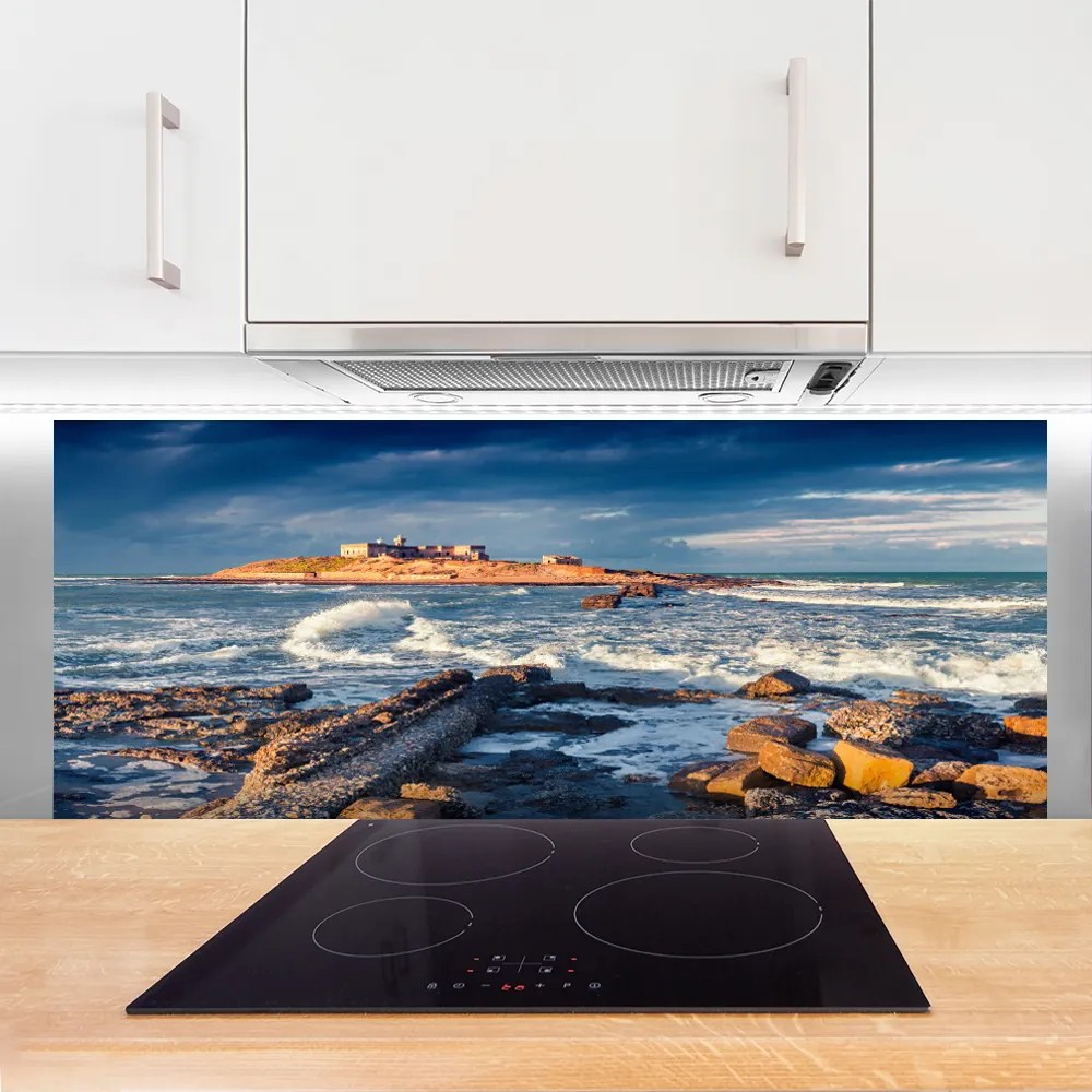 Dekor Szklany do Kuchni Szlifowane Kamienie Na Brzegu