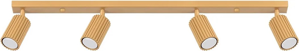 Lampa Sufitowa Minimalistyczny Karbon, Aluminium - 4 Źródło - L.81 X H.16.5 Cm - Złoty