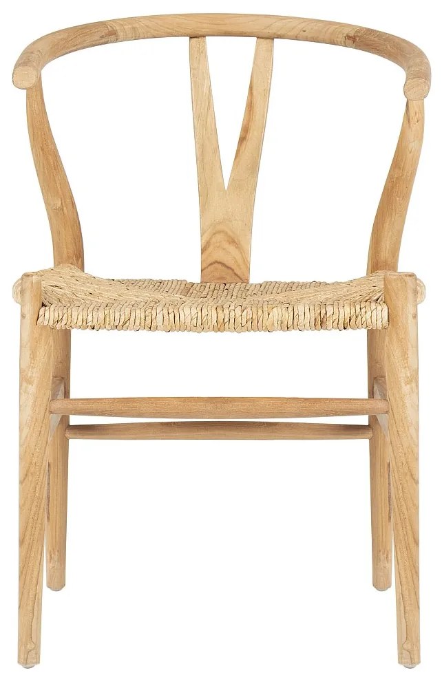 Krzesło z drewna tekowego i słomy - Kolor: naturalny - POGIANA