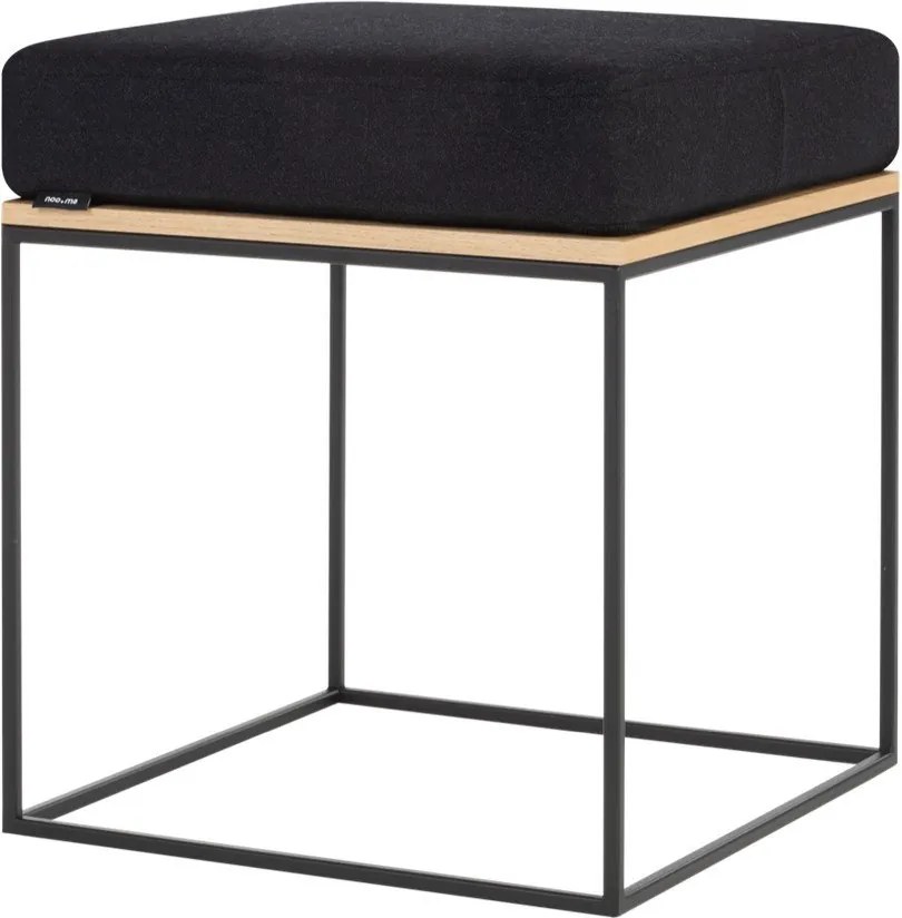Czarny tapicerowany stołek Feo – noo.ma