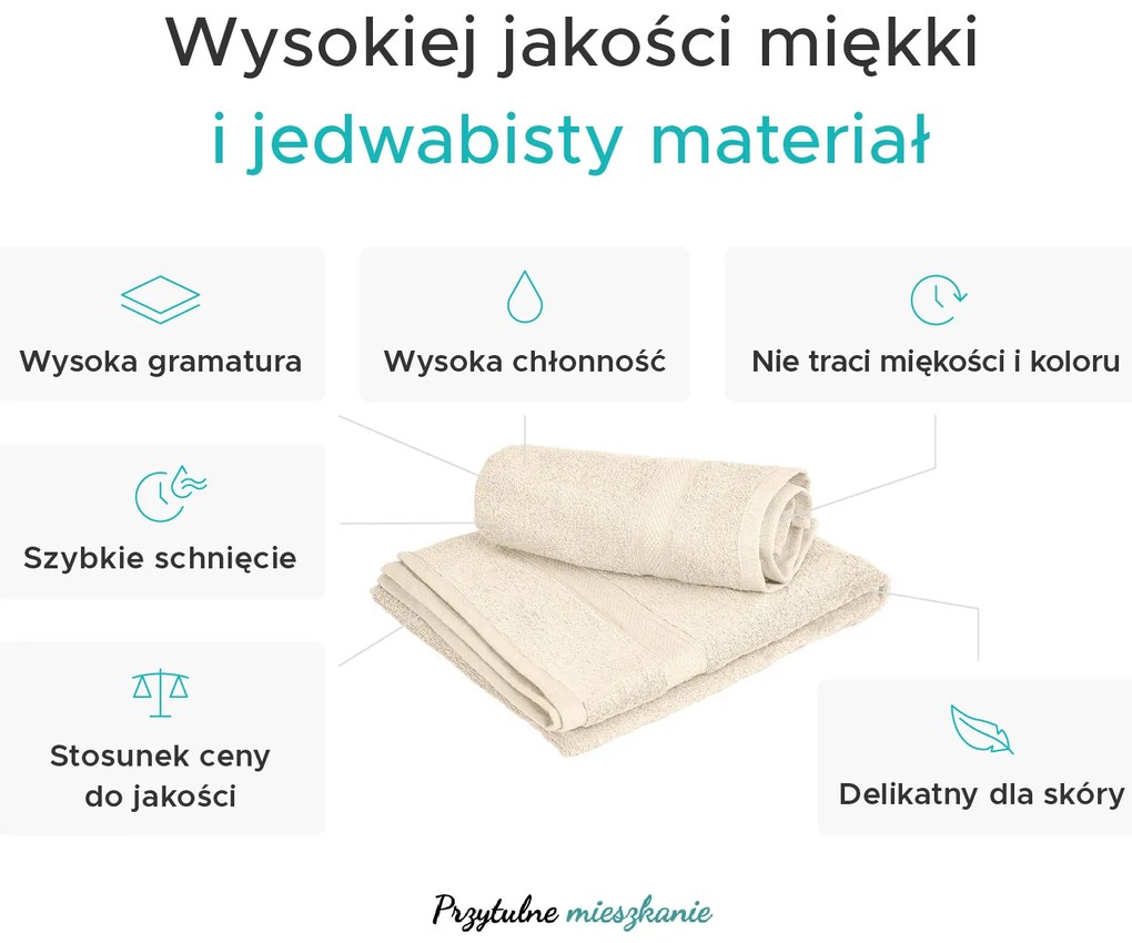 Ręcznik CLARYSSE ELEGANCE 70x140 cm piaskowy, 100% bawełna