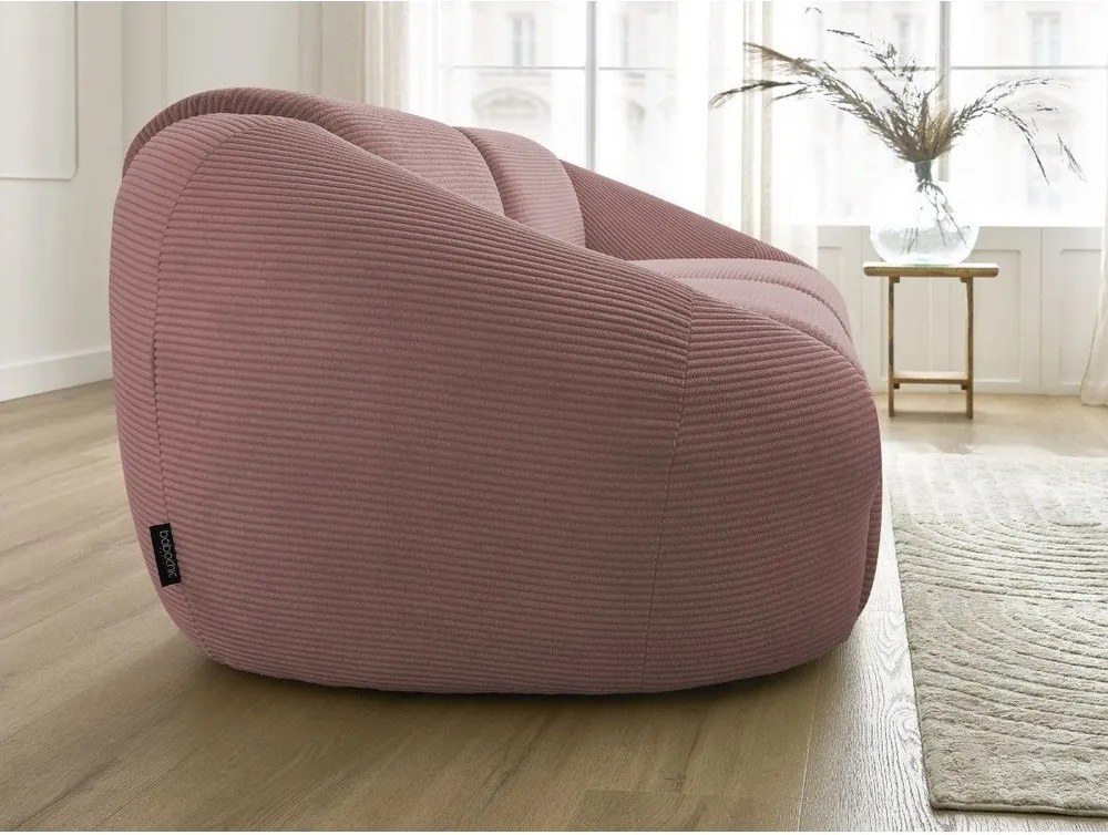 Różowa sztruksowa sofa 250 cm Tina – Bobochic Paris