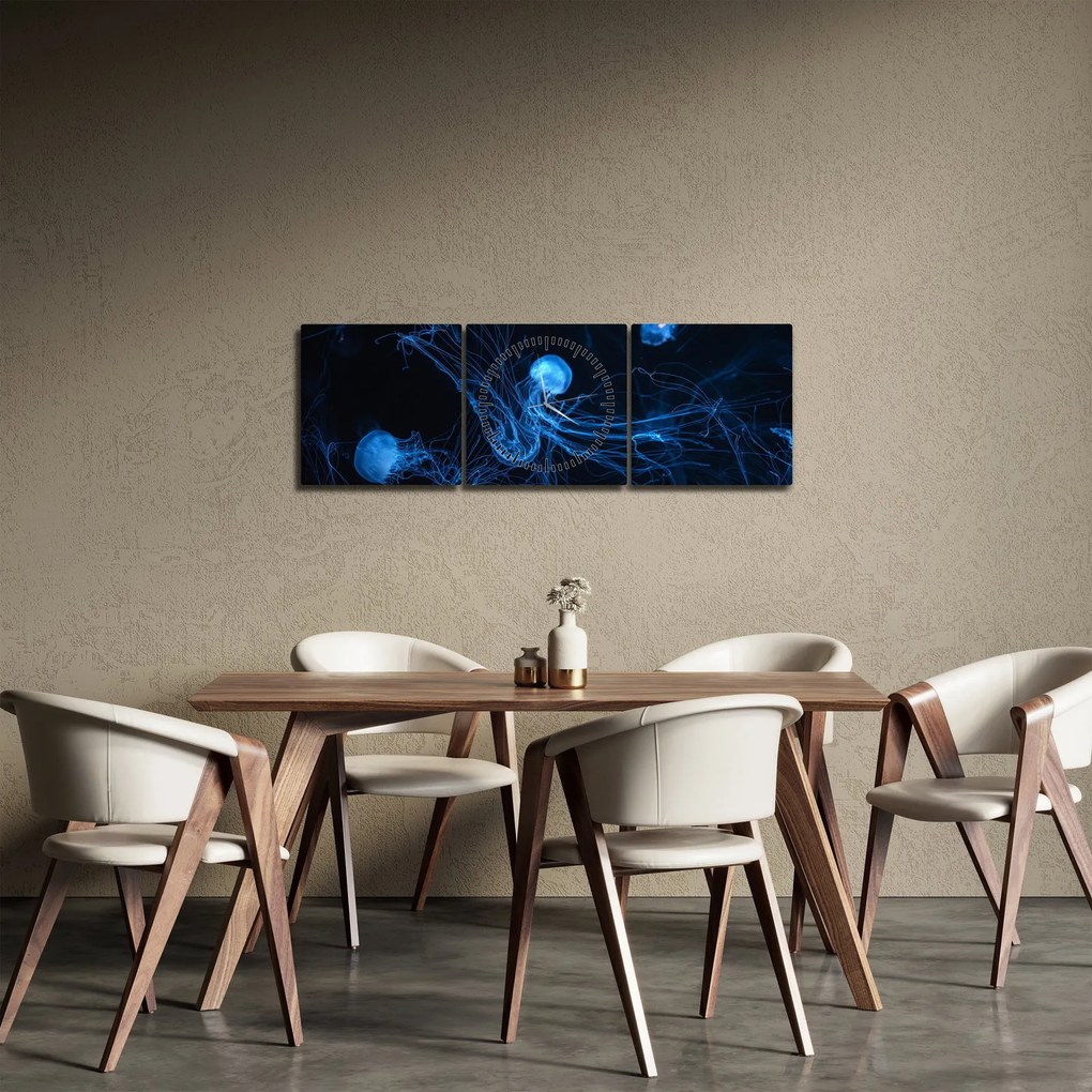 Obraz - Meduza (z zegarem) (90x30 cm)