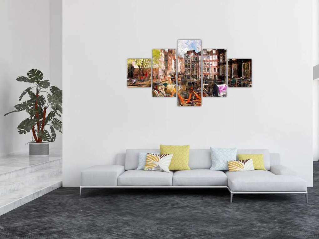 Obraz - Amsterdam, malarstwo (125x70 cm)