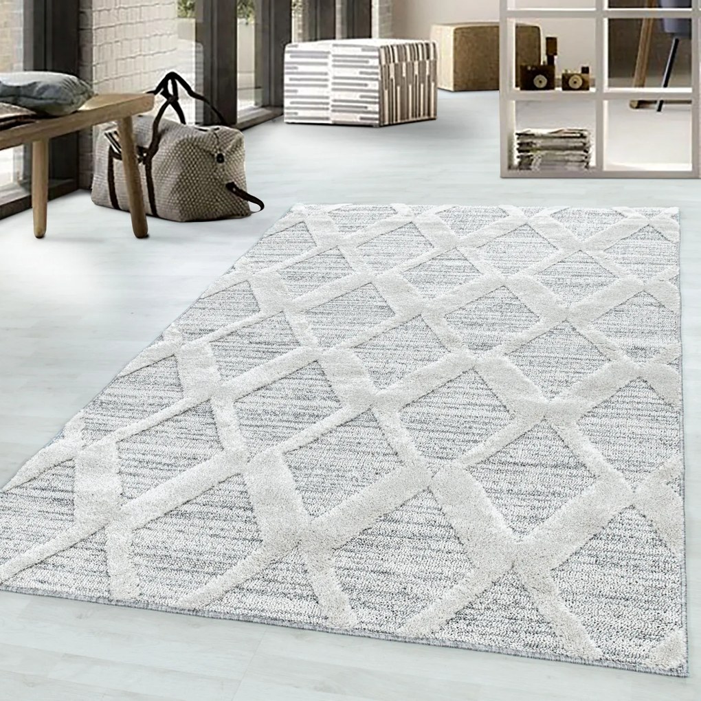 Dywan nowoczesny 3D La Casa romby kremowy 200 cm x 290 cm