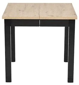Stół kwadratowy rozkładany płyta dąb artisan/czarny 80-200/80/76 cm QUBIK