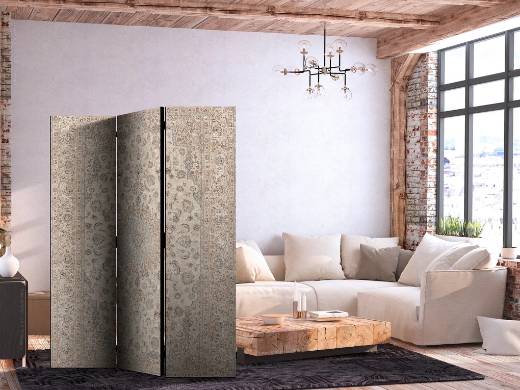Parawan dwustronny Tła i desenie 135x172 cm 3-częściowy szary ARTGEIST B