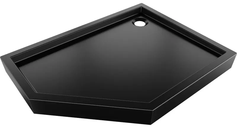 Mexen Flow+ brodzik pięciokątny prawy 100 x 80 cm, czarny mat - 46P708010RH
