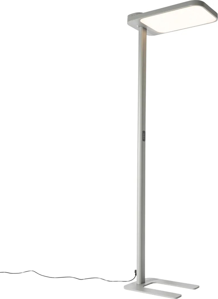 Lampa podłogowa światła dziennego szara kwadratowa z LED i ściemniaczem - Guzo